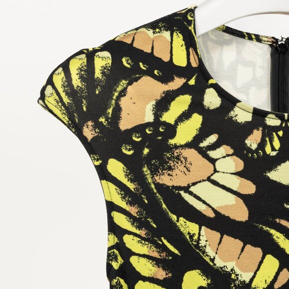 McQ Alexander McQueen Neon-Green Camouflage-Print Jersey Bodycon Dress - Picture 5 of 11
